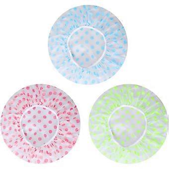 Bonnet de douche modèle 2026, lot de 3 bonnets de douche imperméables avec élastiques pour femmes et filles, idéal pour la douche, le spa et les salons de beauté.