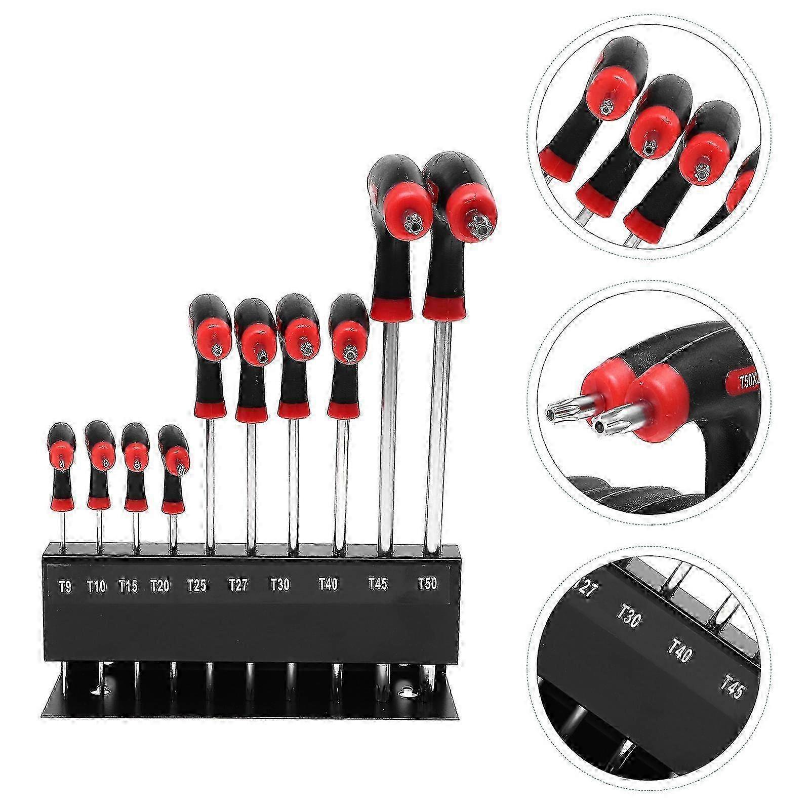 10pcs T-handle Hexagonal Wrenches Practical T-Type Wrenches with Bracket SZRH A-DS