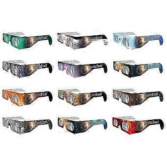 6/12 pcs lunettes d’éclipse solaire 2025, lunettes en papier certifiées CE et ISO 12312-2, approuvées pour l’observation directe du soleil