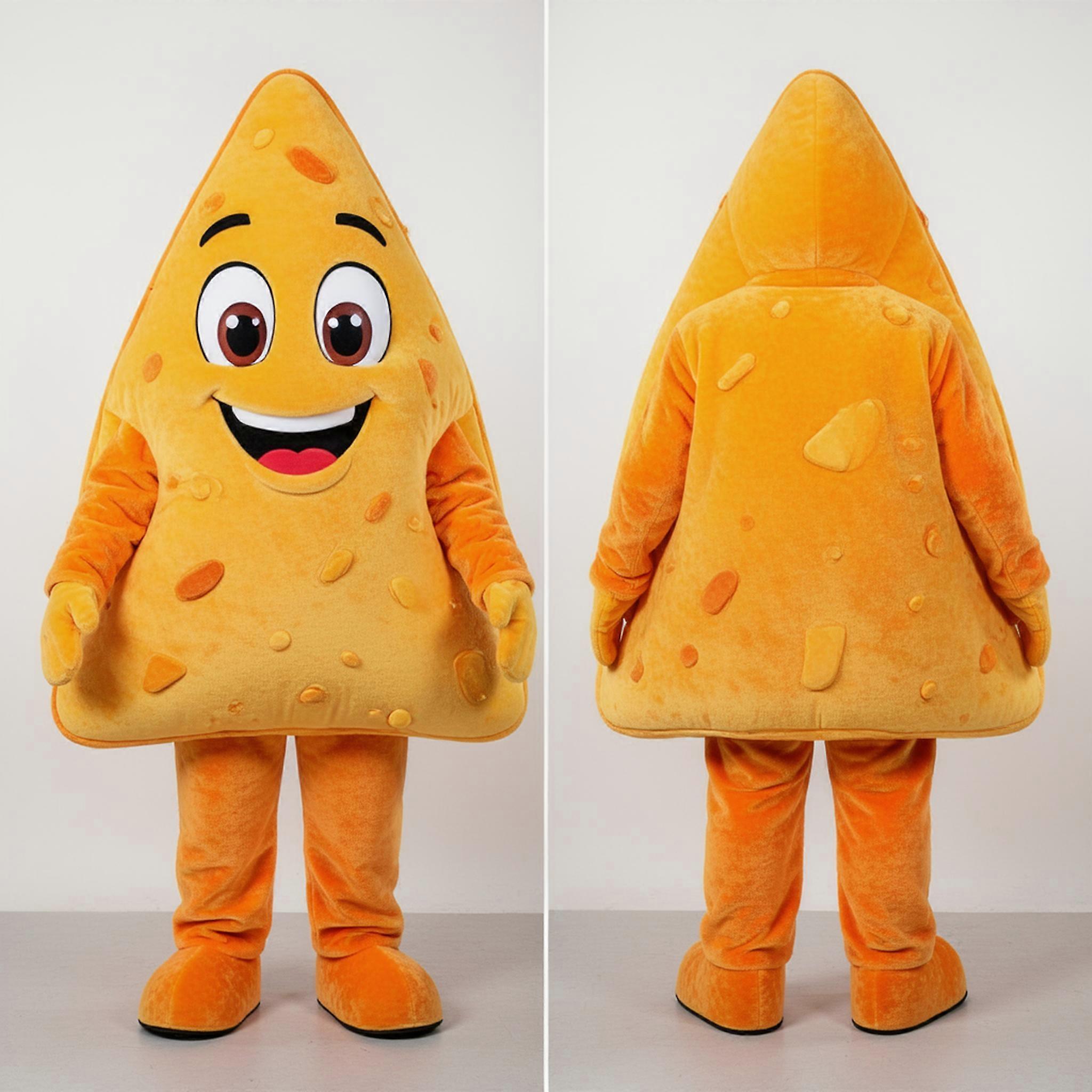 MASTICOT Golden Triangular Smiling Nachos Mascot