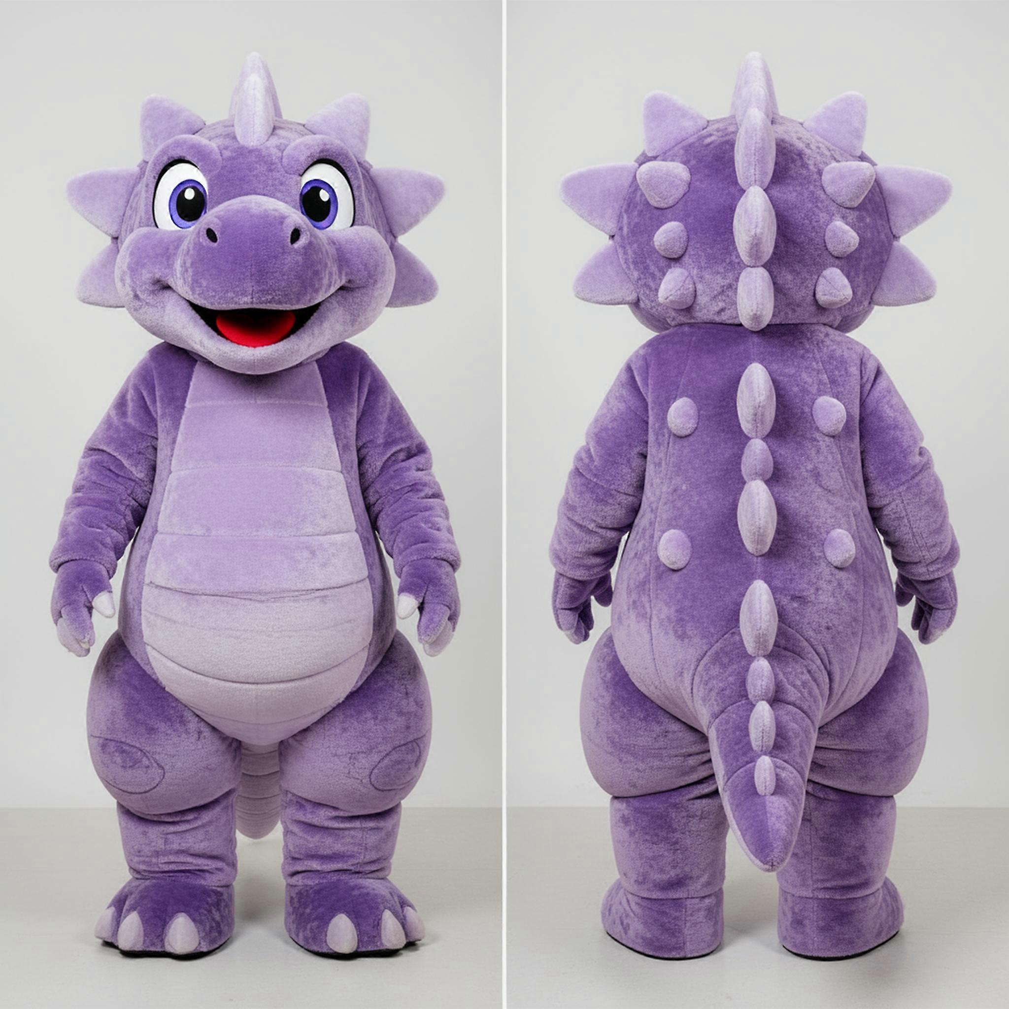 MASTICOT Lavender Cartoon Ankylosaurus Mascot