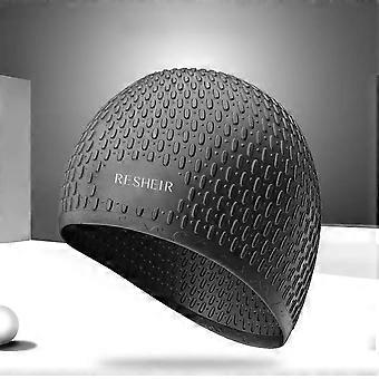 Silicone Swimming Caps Large Size Long Hair Ear Protection Swim Caps for Women Elastic Pure Color Swimming Cap Pool Accessories