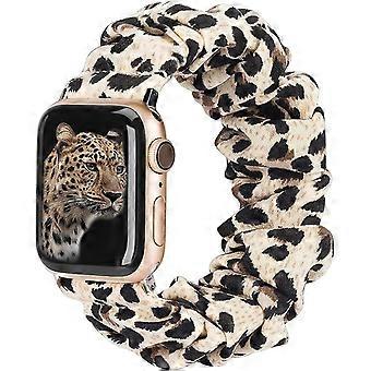 Kompatibel Apple Watch-hodebøyle 38mm 40mm 41mm mykt stoff Grafisk trykk Stoffrem Kvinner Rose Gold IWatch Søt elastisk hårbånd SE 7 6 5 4 3