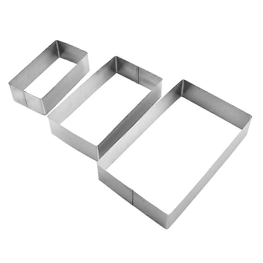 Silver Stainless Steel Cookie Mould Set for Cutting Use 9Pcs Rectangular