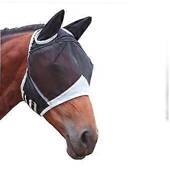 Breathable horse face mask, mosquito repellent, horse head cover, horse face mosquito repellent cover, elastic horse flight mask, black Velcro st660