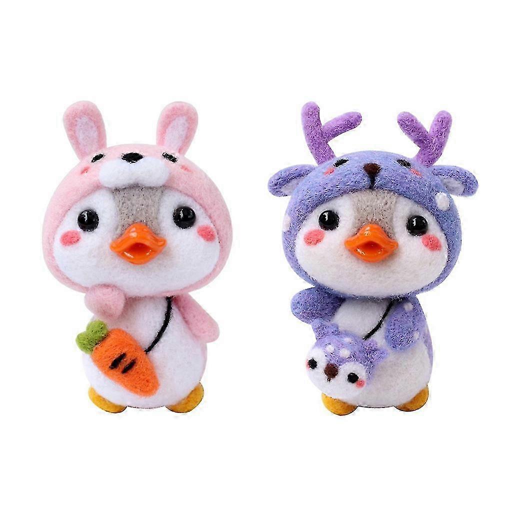 2 Penguin DIY Felting Material Kits