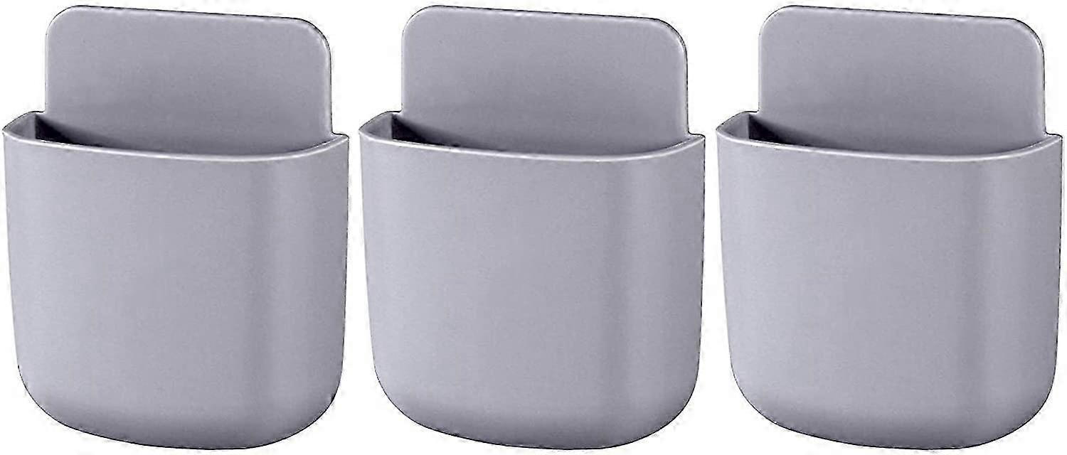 3Pcs Adhesive Remote Storage Box