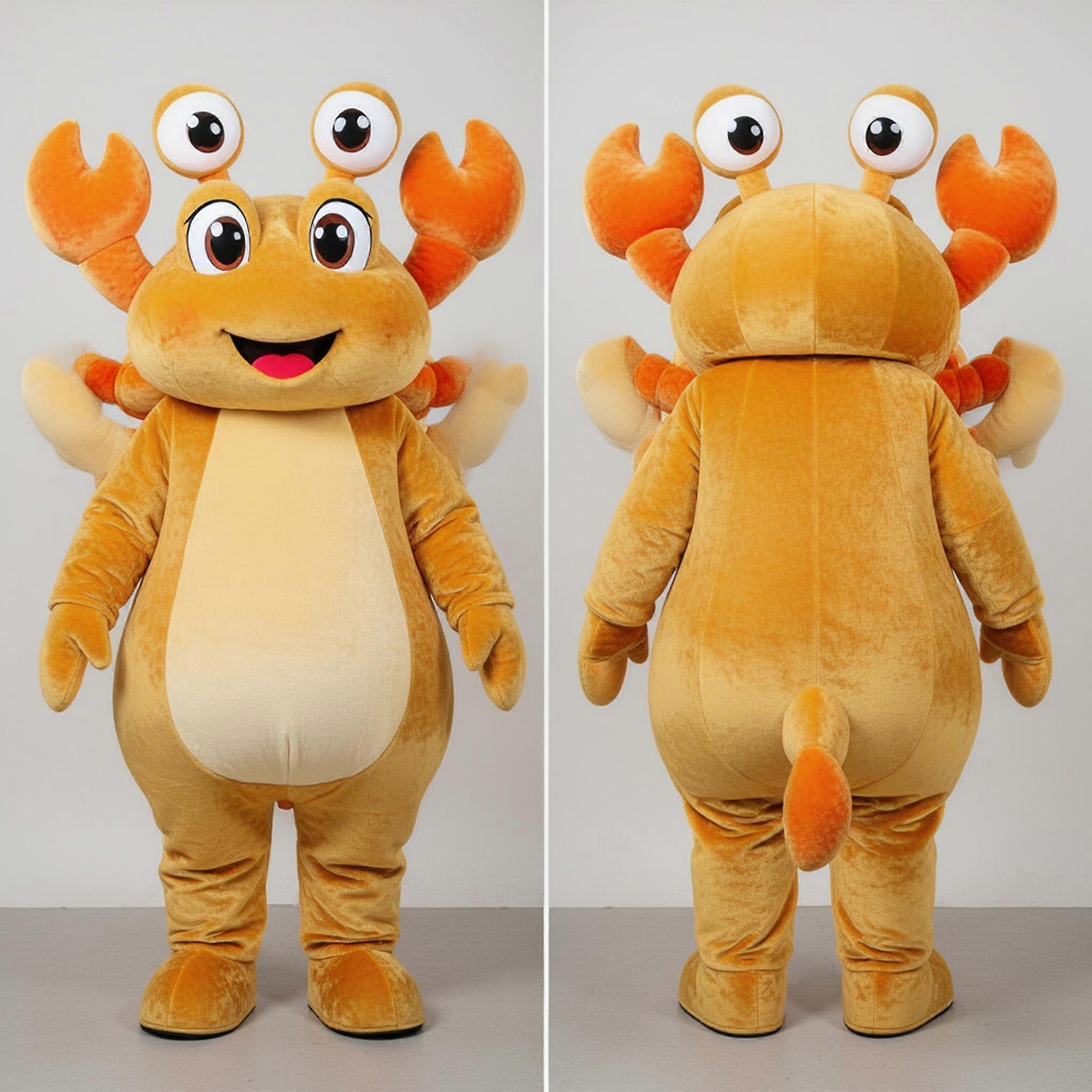 MASTICOT Golden Cheerful Crab Mascot