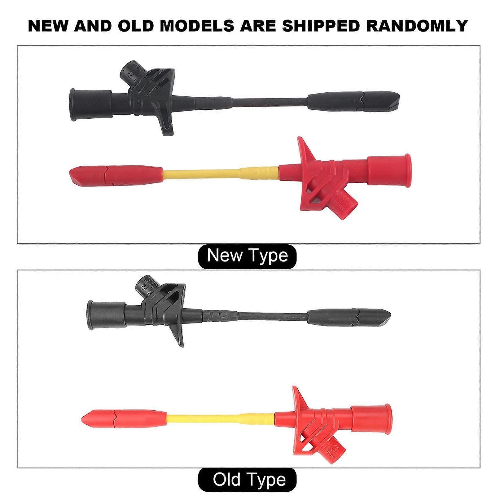P5005 2pcs Fully Insulated Quick Piercing Test Needle Hook Multimeter Testing Probes 4mm Socket