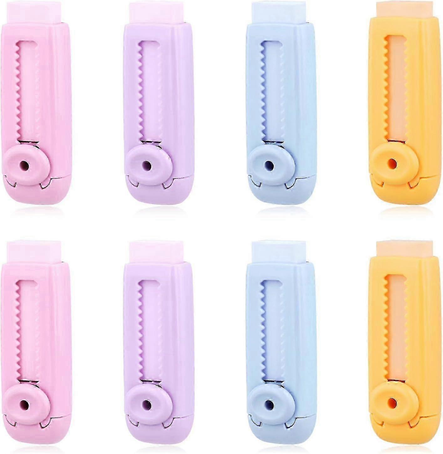 8pcs Retractable Silicone Pencil Eraser