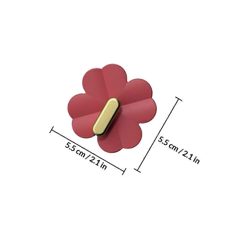 Adhesive Wall Hooks Four Leaf Clover Plastic Hooks for Kitchen 4Pcs