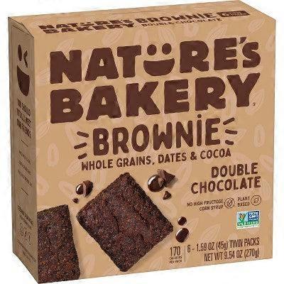 Nature's Bakery Double Chocolate Brownie, 6 ea