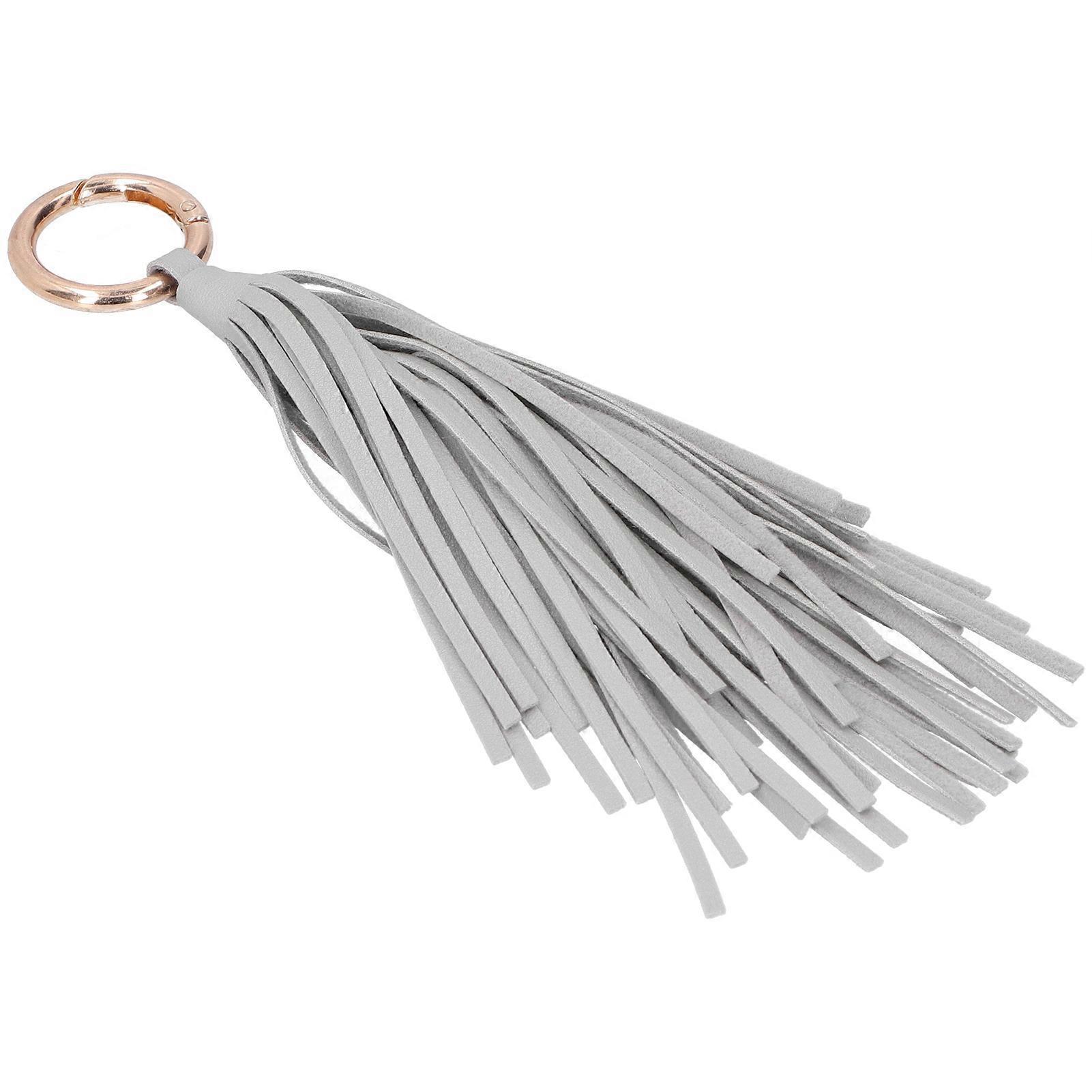 Tassel Keychain Stylish Creativity Keyring Holder DIY HandMade Craft Decorations(Gray )