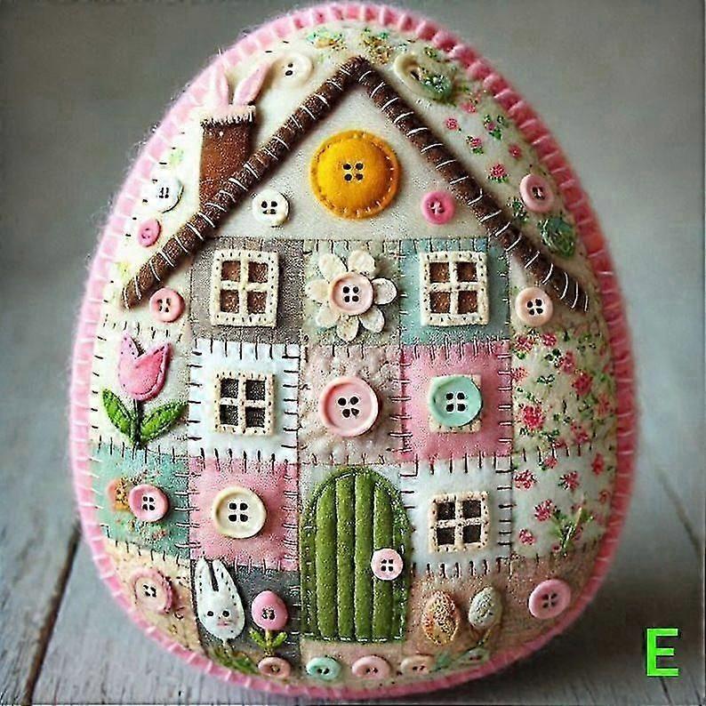 Easter Egg Craft Kit, Patchwork Felt Egg House DIY Set