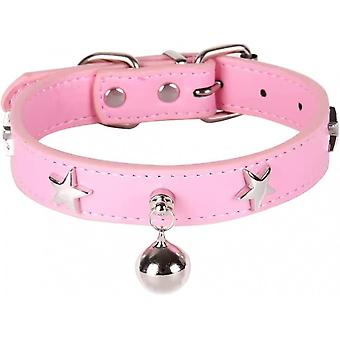 Veeki Dog Collar With Bell And Star Studs,dog Necklace For Cat Puppy Small Medium Large Dog Collar Pet Collar Adjustable Lengthl