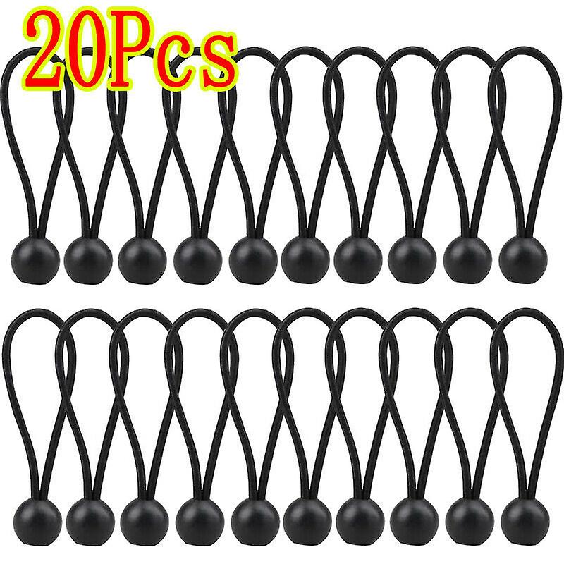20 pcs Tarp Bungee Ball Bungee Bungee Bungee Rubber Bungee for Banner. Black 15cm