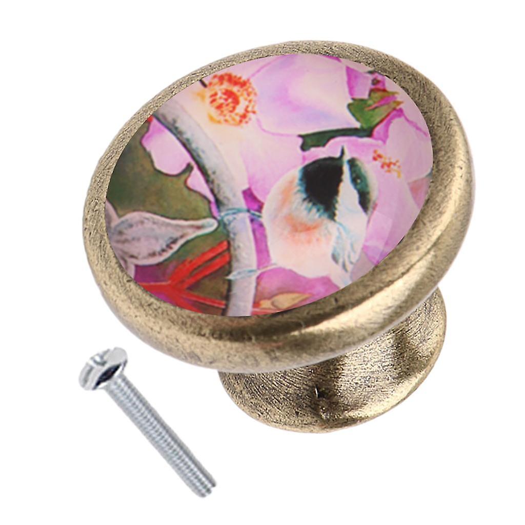 Vintage Metal Round Birds Drawer Knob Cupboard Cabinet Knobs Pull Handle #15