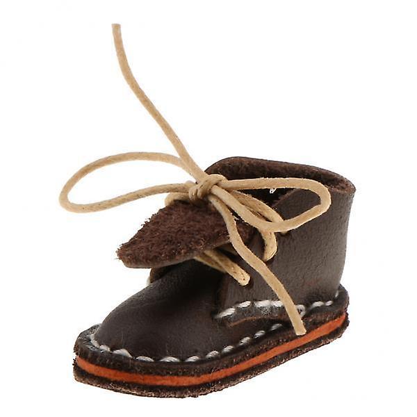 5xPair of Fashion Lace up Ankle Boots Shoes for 12'' Blythe Doll Clothes Brown