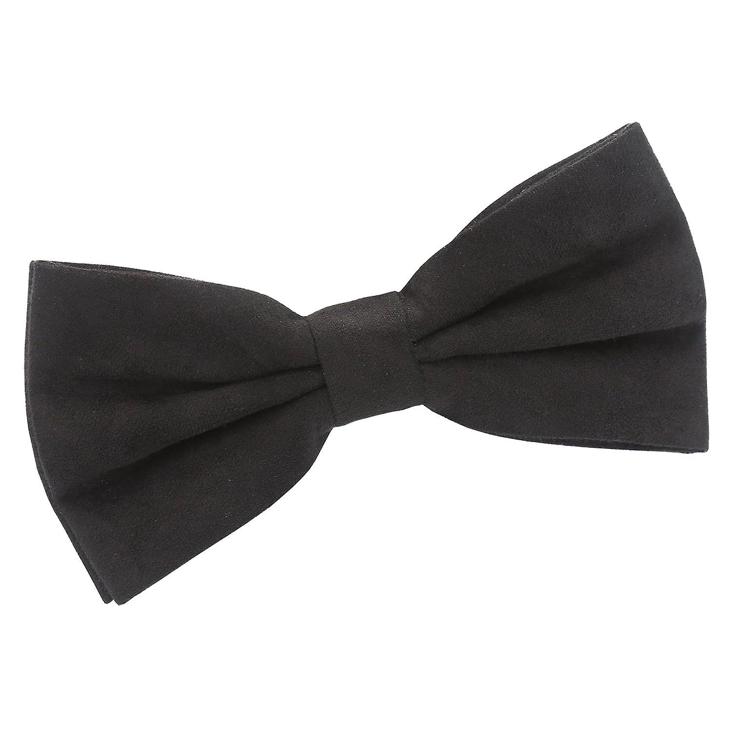 Black Suede Pre-Tied Bow Tie