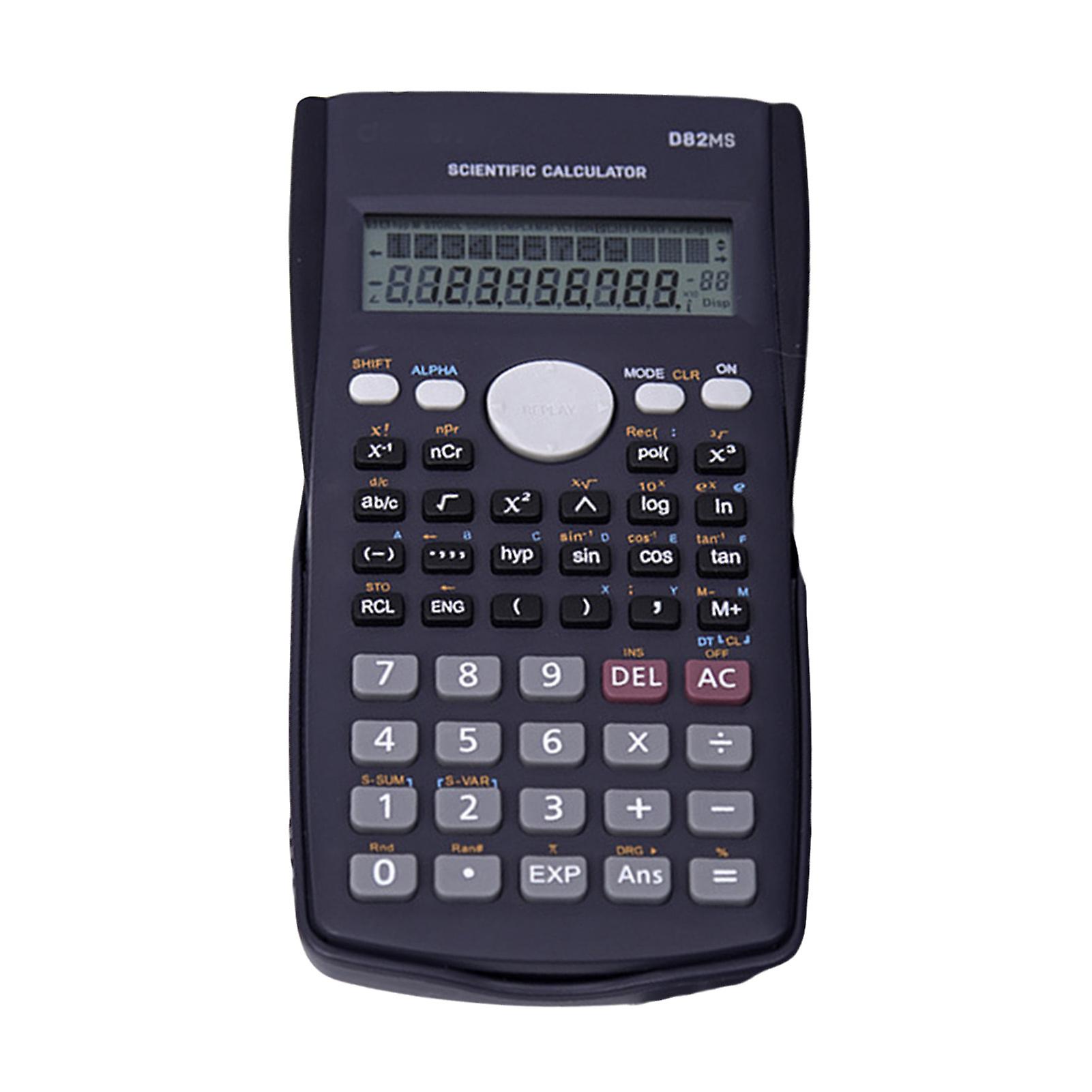 Back to School Supplies Scientific Calculator Two Line Display Fraction Calculation Automatic Shutdown 12 Bit Function Calculator for Students Dark Bl