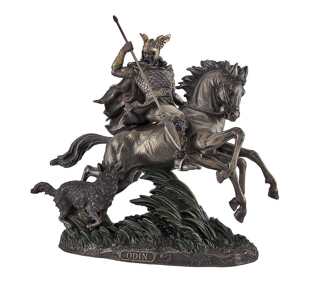 Bronzed Norse God Odin Riding Sleipner Statue