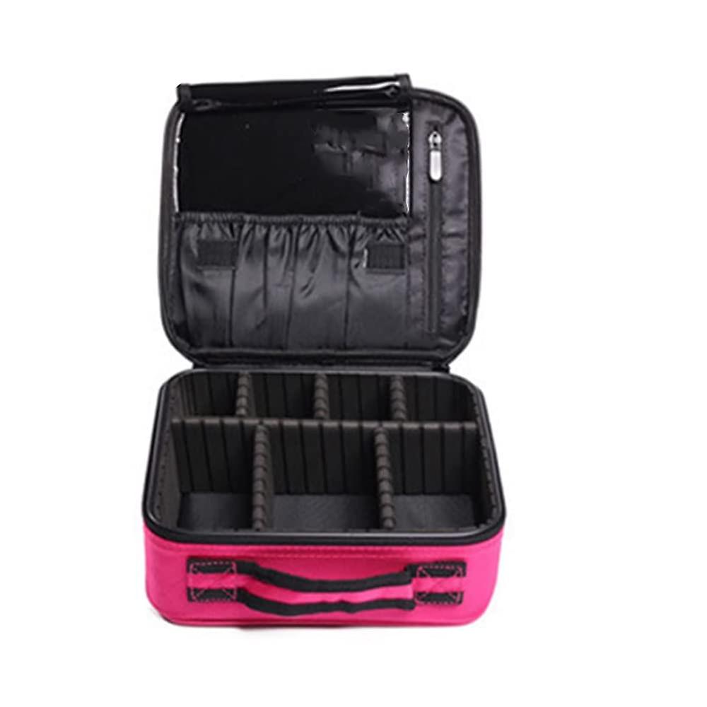 Travel Makeup Train Case Organizer for Brushes, Nail Tools, and Cosmetics; Large Capacity, Durable Material, Portable Design