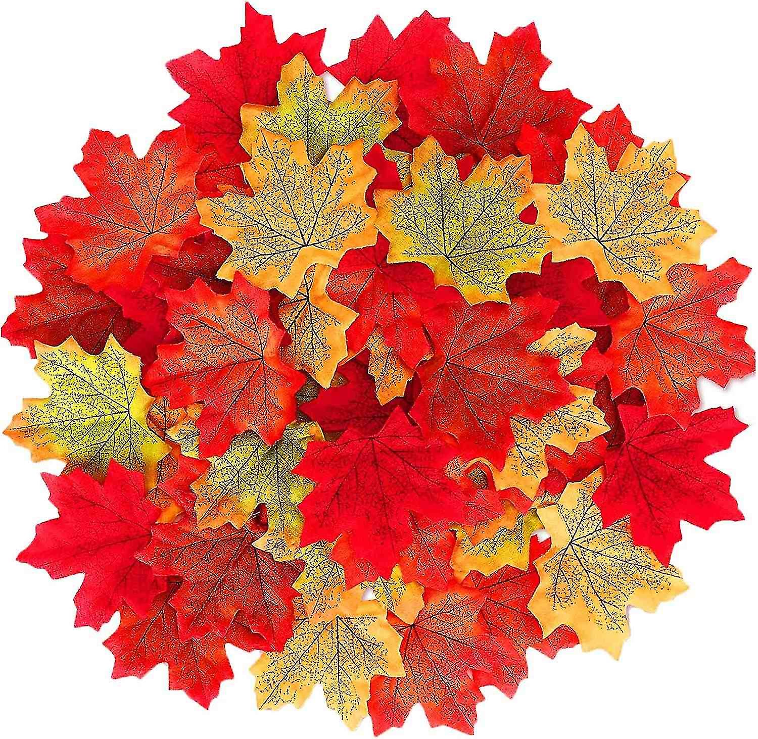 1000 Artificial Maple Leaves For Thanksgiving Fall, Fake Leaves For Wedding Parties, Indoor And Outd