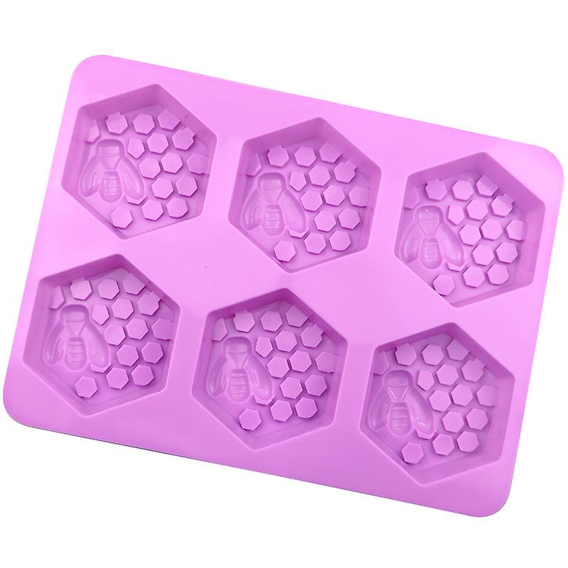 3D Handmade Soap Silicone Mold 6-Piece Bee Shape Silicone Mold DIY Handmade Soap Mold Homemade Honeycomb DIY Cake Mold