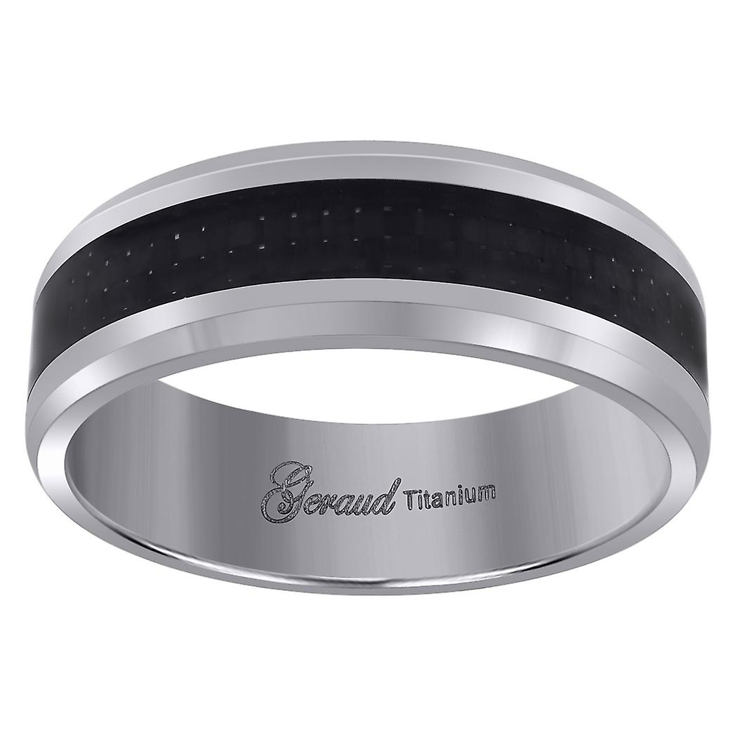 Titan Herren Schwarz Kohlefaser Inlay Comfort-Fit Ehering 8mm11-Ehering für Männer