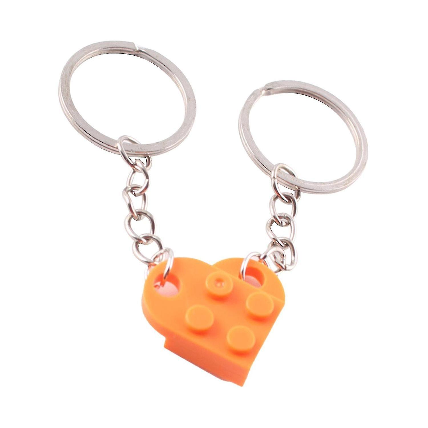 Couple Heart Keychain Set Brick Heart Keychain For Boyfriend Girlfriend Xmas Gifts
