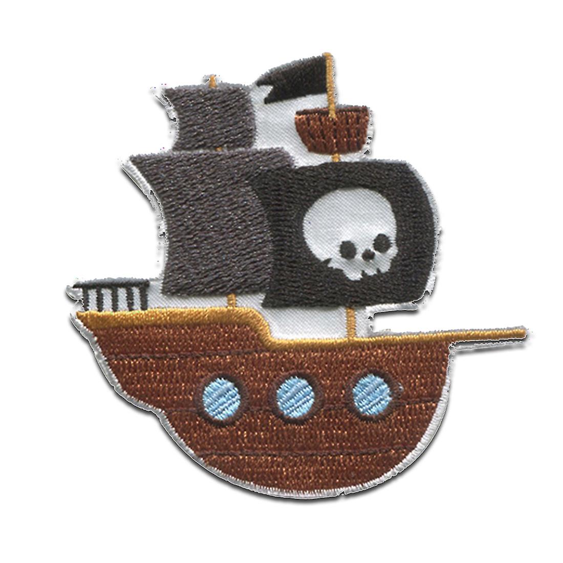 Patch / Iron-on Patch - Pirate Ship Boat Skull Skull Beach - Iron On Patches