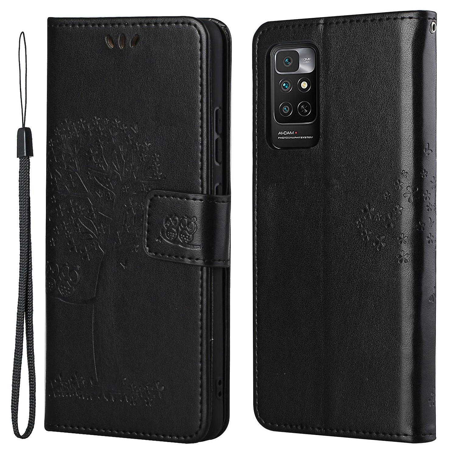 For Xiaomimi Note 11 4G (Qualcomm)mi Note 11S 4G Wallet Phone Case Owl Tree Stand Flip Cover with St