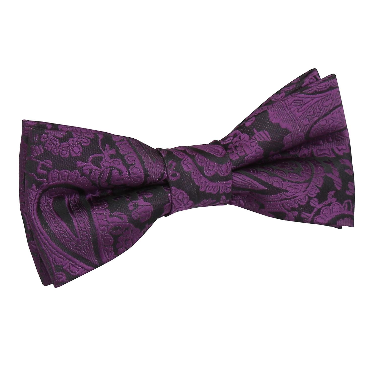 Purple Paisley Pre-Tied Bow Tie for Boys