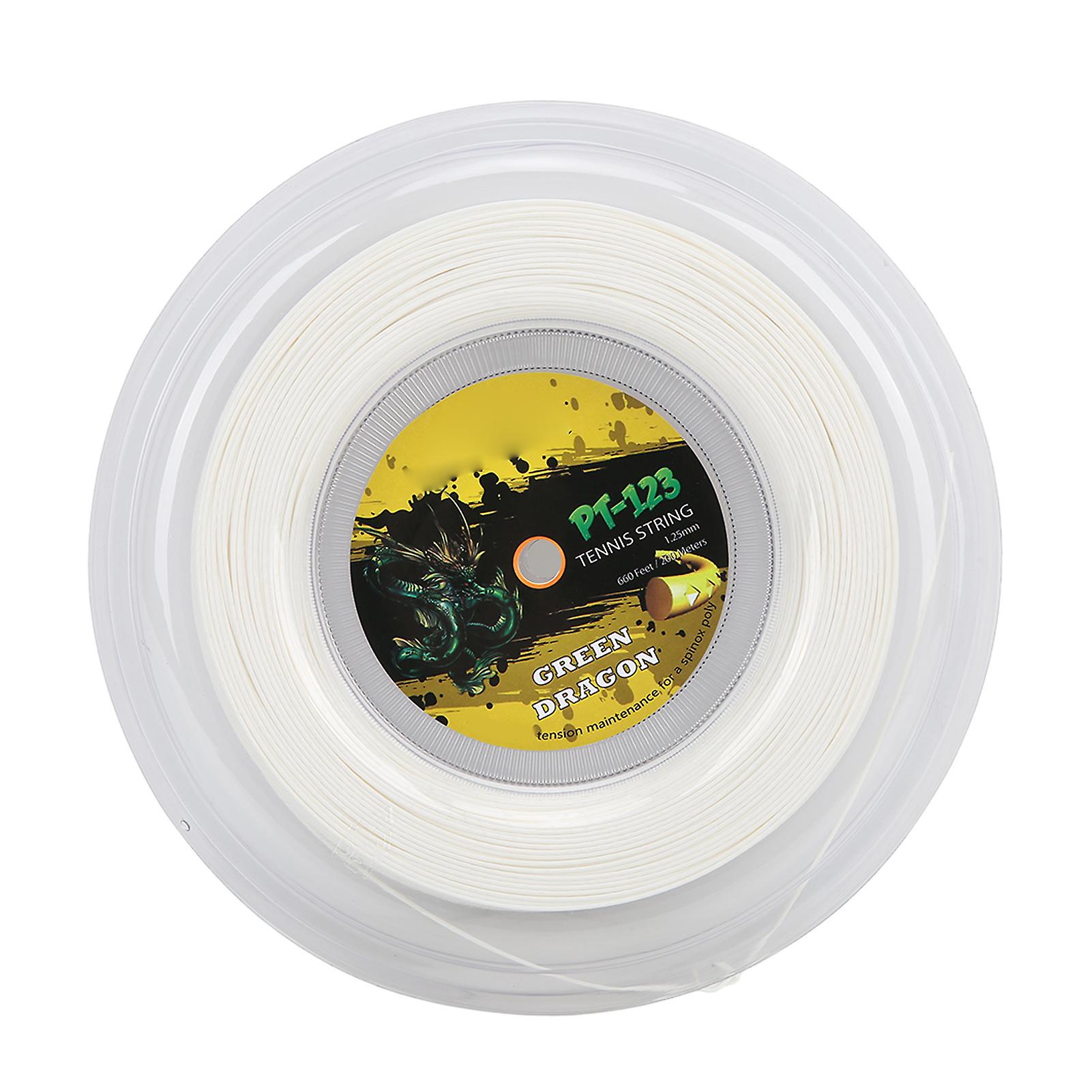 Tennis String 200m Sports Racket String 1.25mm Polyester Racquet Wire Rigid Type for TrainingWhite