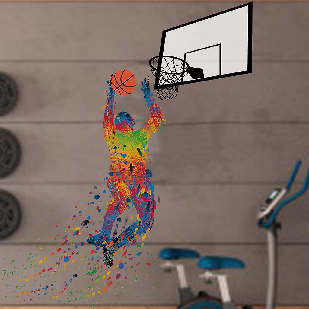 Adesivo Murale In Vinile Giocatori Di Basket – 104x110 Cm, Per Camera Da Letto, Decorazione Floreale