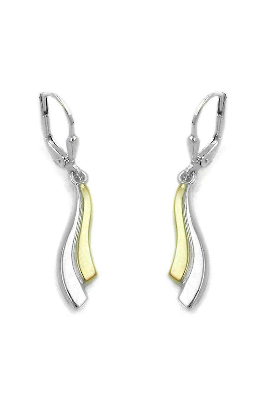 Leverback Earrings Bi-coloured Silver 925 - Gl91264