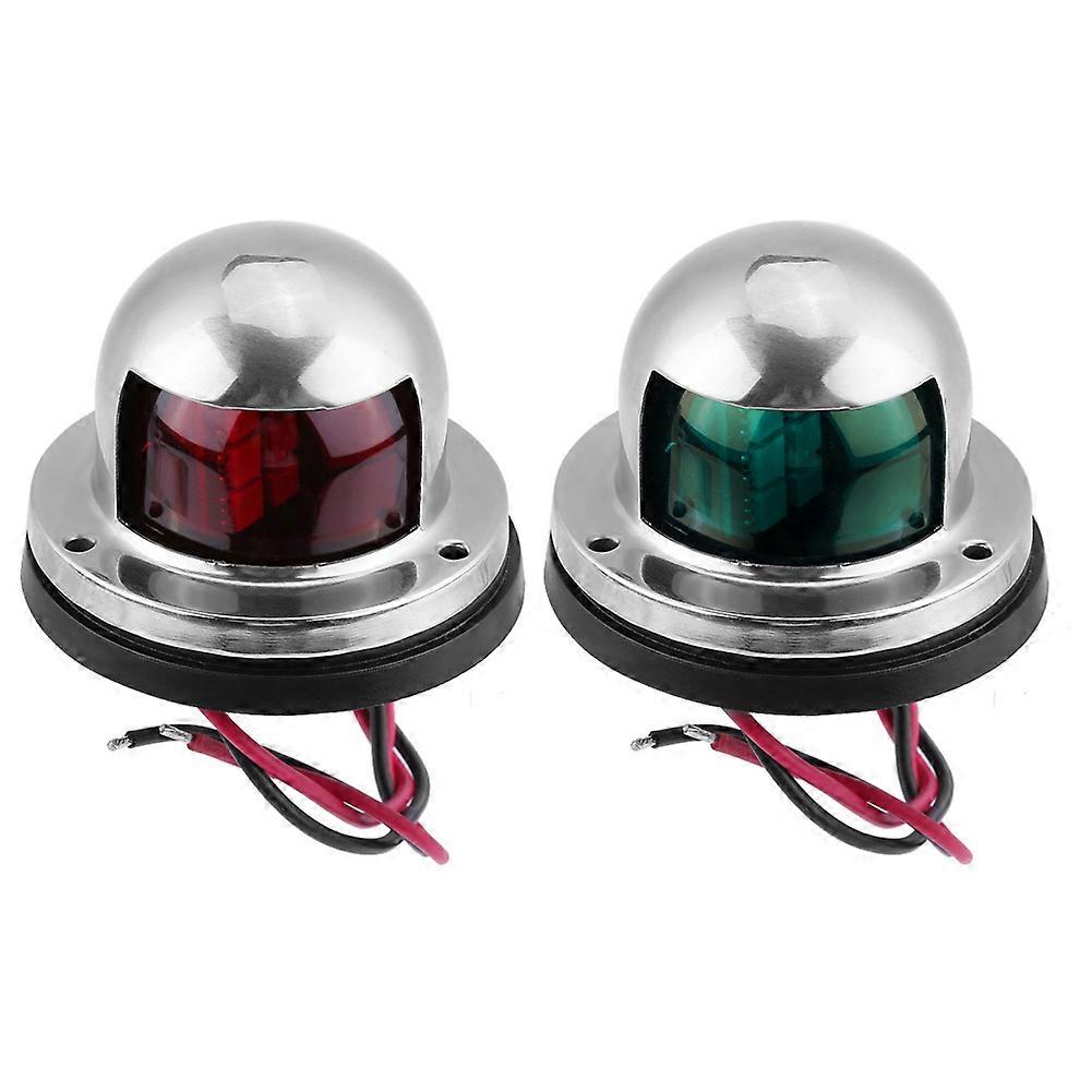 1 paire d'ampoules de signalisation de navigation à LED rouges et vertes en acier inoxydable pour bateau, yacht
