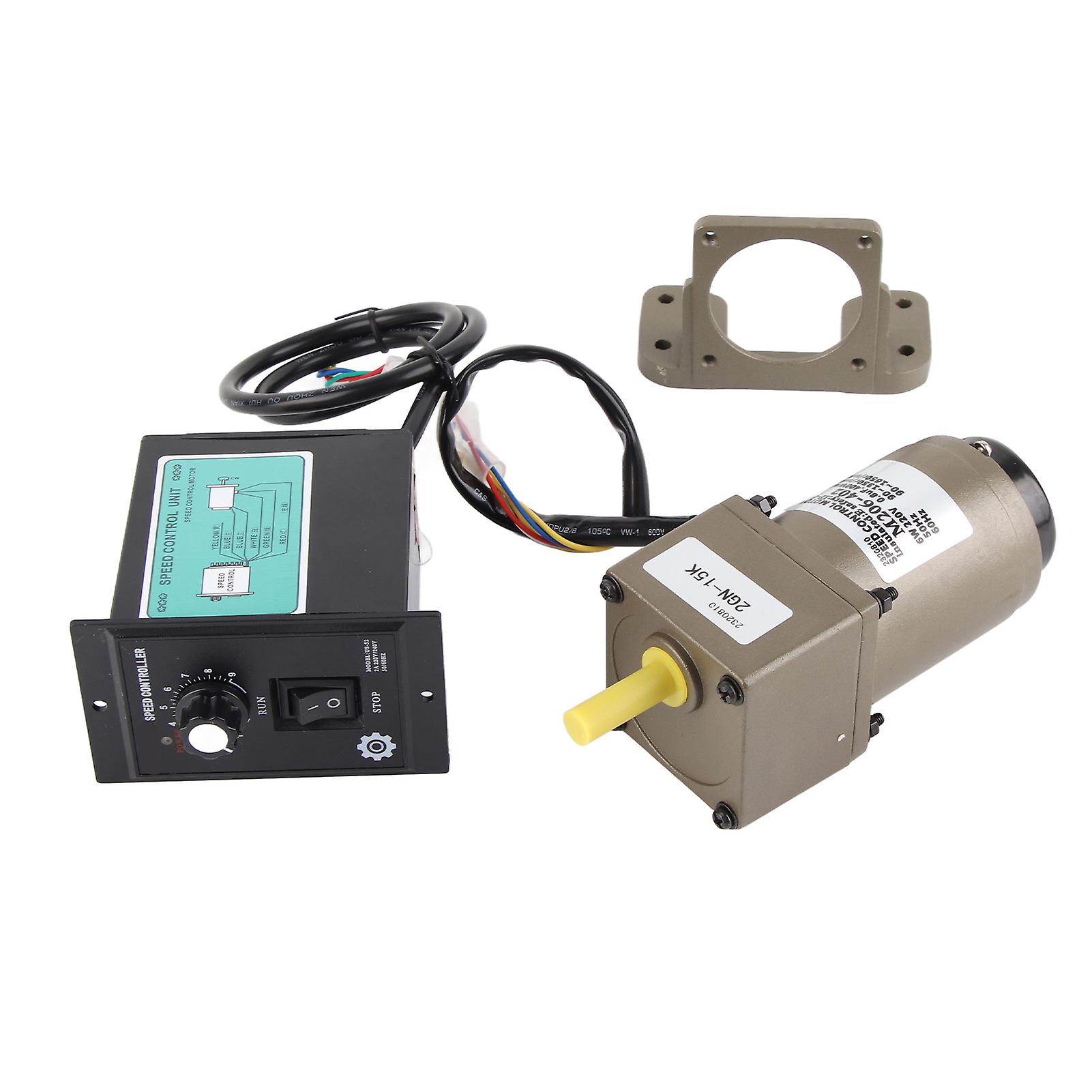 AC 6W Single Phase Asynchronous Gear Motor Deceleration Adjustable Speed (15K)