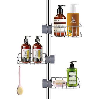 3 pices porte savon, douche pour tringle de douche inox, tagre douche antirouille sans perage, rangem