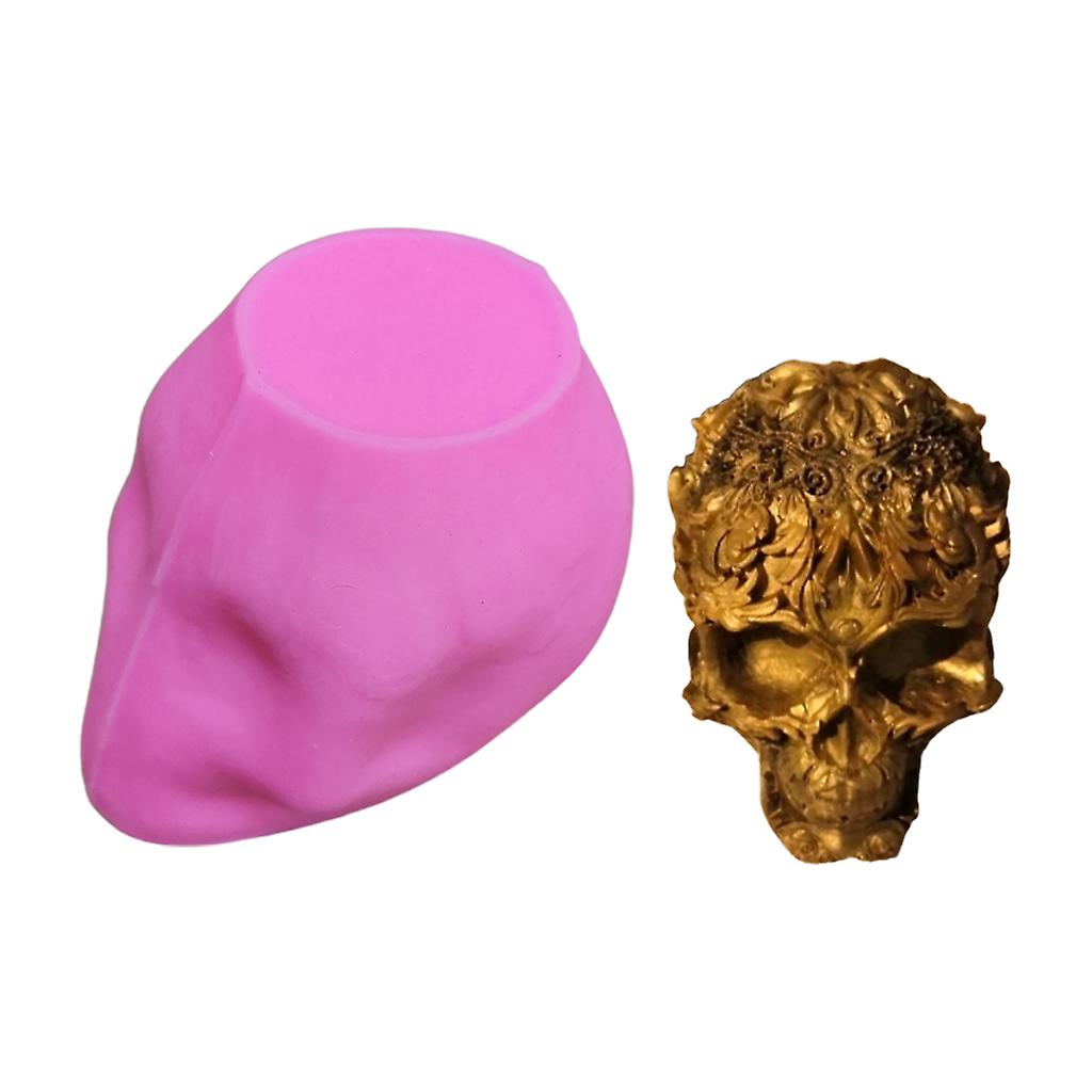 Three-dimensional Embossed Flower Skull Mold Resin Epoxy Polymer Clay Craft