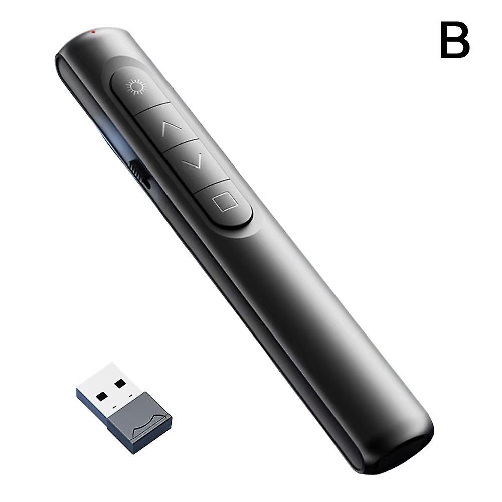 S12 Wireless Presenter 2 4G USB C Rechargeable 200M Range Hyperlink Buttons For Windows Mac Linux 72H Battery Black White