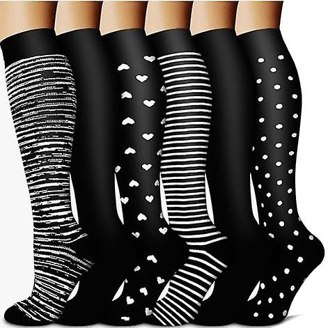 6 pairs Compression Socks for Women & Men, Supports Socks for Running, Sports