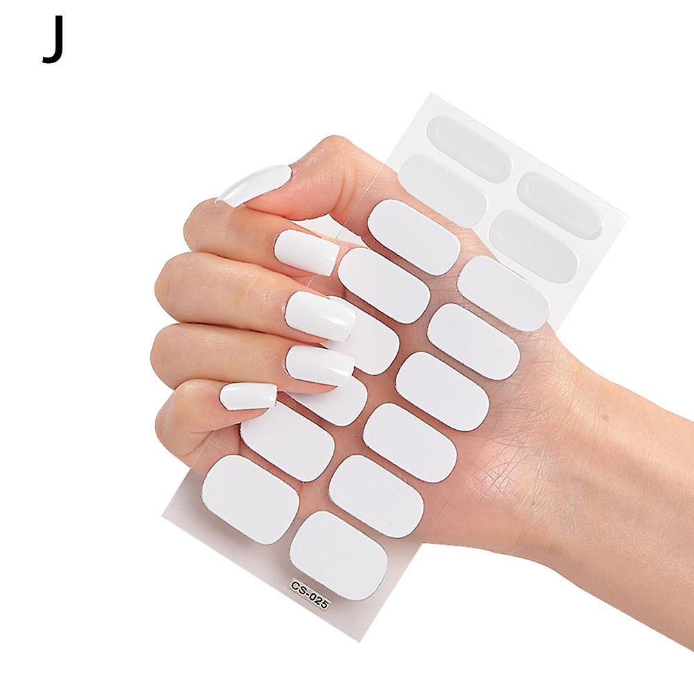 Reusable DIY Nail Stickers 16-Pack Pure Color Eco-Friendly Easy Apply At Home Manicure Kit