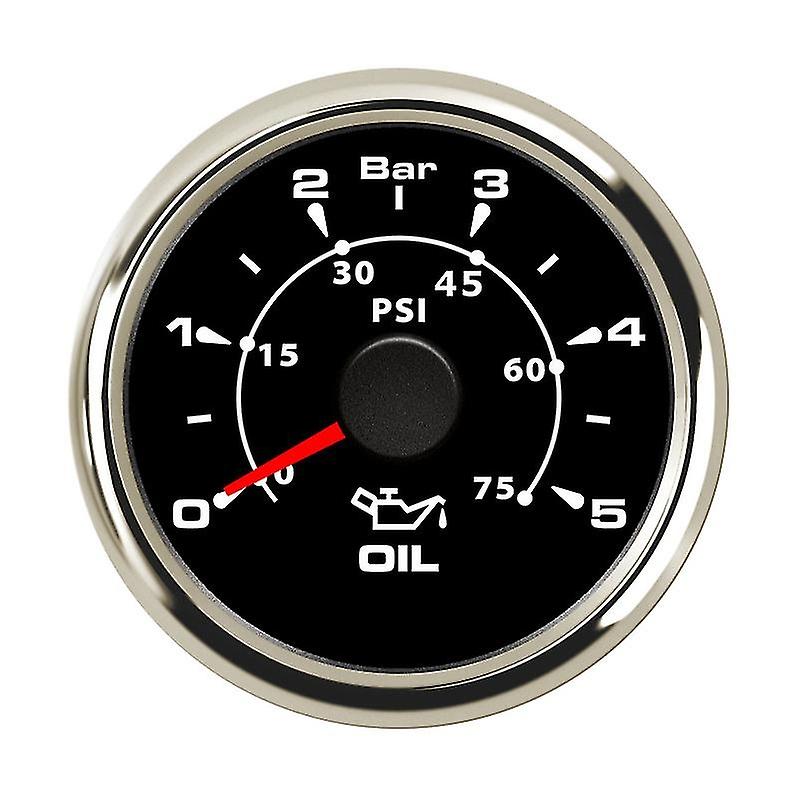 52mm 2' Marine Boat Μετρητής Πίεσης Λαδιού 0-5bar 10bar 30bar Δείκτης Universal 12V / 24V Πίεση αυτοκινήτου M