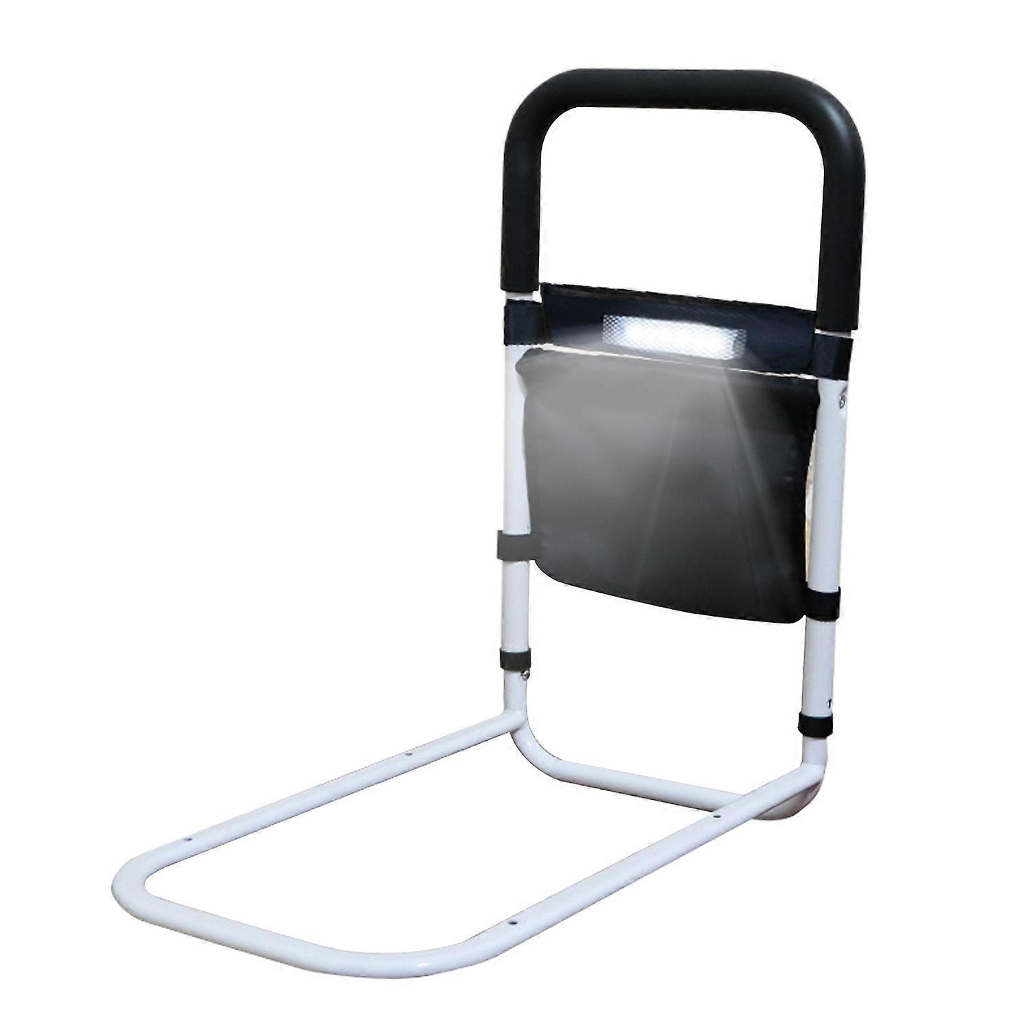 Elderly Adults Bed Rail with Sensor Light Height Adjustable Bed Assist Grab Bar Handle with Storage