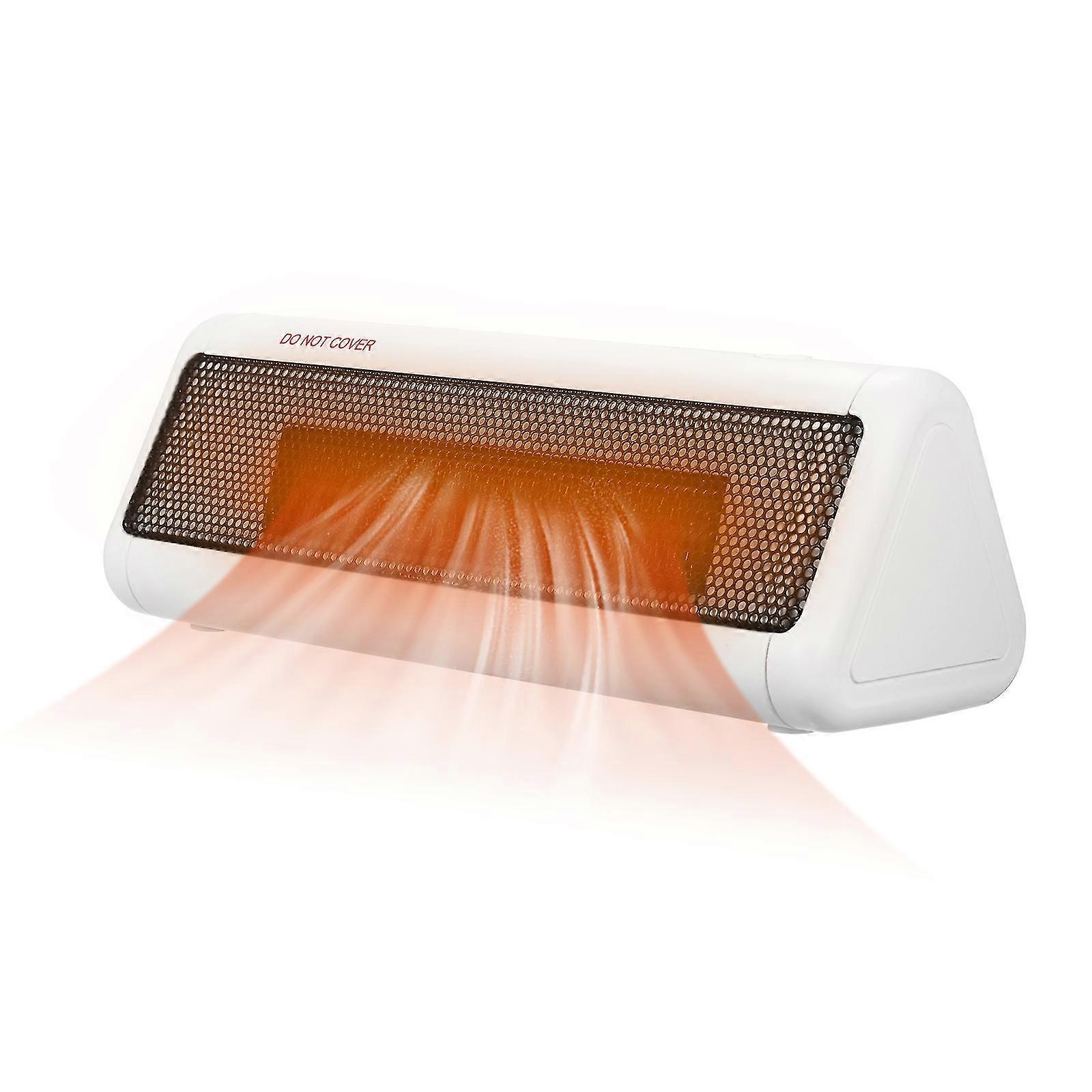 空间加热器 300w 便携式 Ptc 陶瓷风扇安静的个人电加热器地暖器,带过热保护 3 模式可调白色 Eu 插头