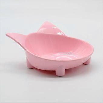 1 stücke flache Katzenschüssel Katzenschüssel Mund Schüssel Schüssel für Katzen Kätzchen Melamin Wasserschale rutschfest-rosa 14,5 * 6,3 cm