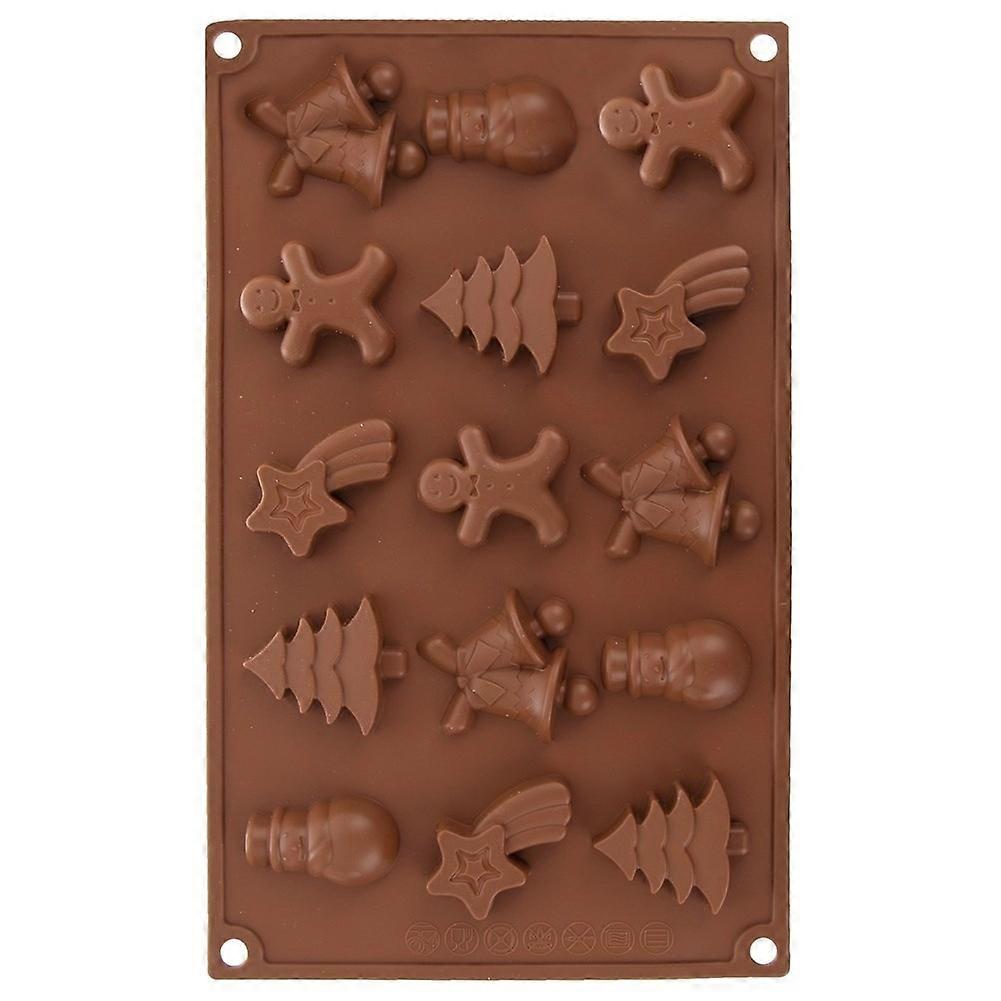Silicone Shape: Old Man, Christmas Tree, Snowman, Star, Clocks