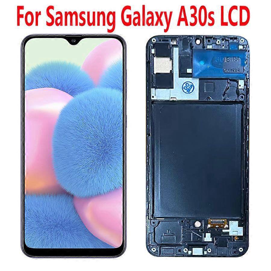 Tib 6.4amoled For Samsung Galaxy A30s Lcd Display Touch Screen Digitizer Assembly Replacement  For  Samsung Galaxy A037 With Frame