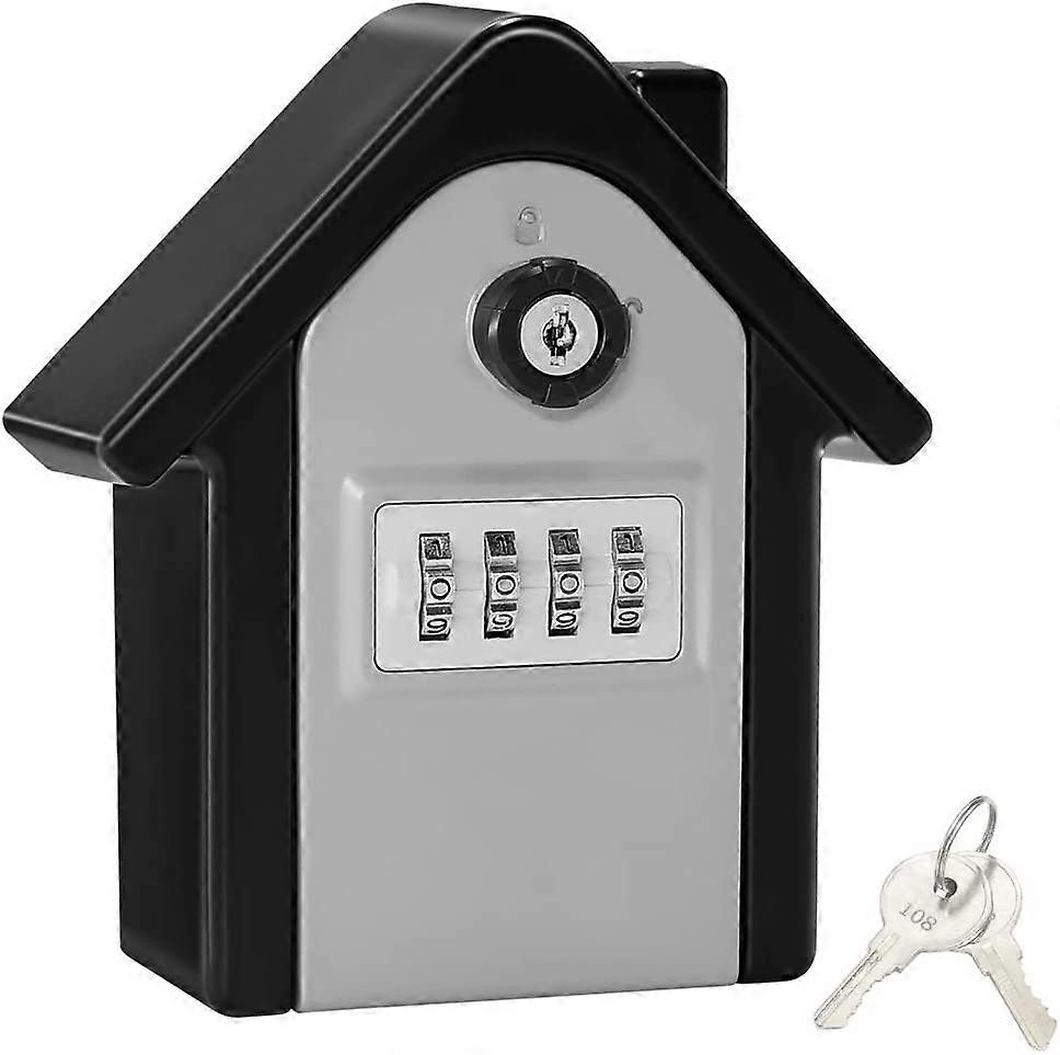 Wall-Mounted Secure Key Box, Large Key Safe Box, Key Box with Digital Code & Emergency Keys (Silver)